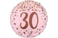 Foil Balloon – "30" – Pretty Pink – Pink – 45 cm